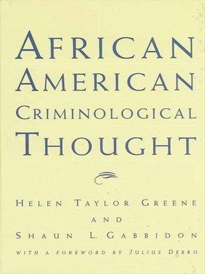 cover image of African American Criminological Thought